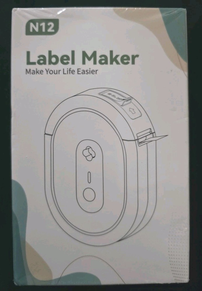 Label Maker Machine with Tape, N12 Portable Bluetooth Label Printer, Wireless Mi