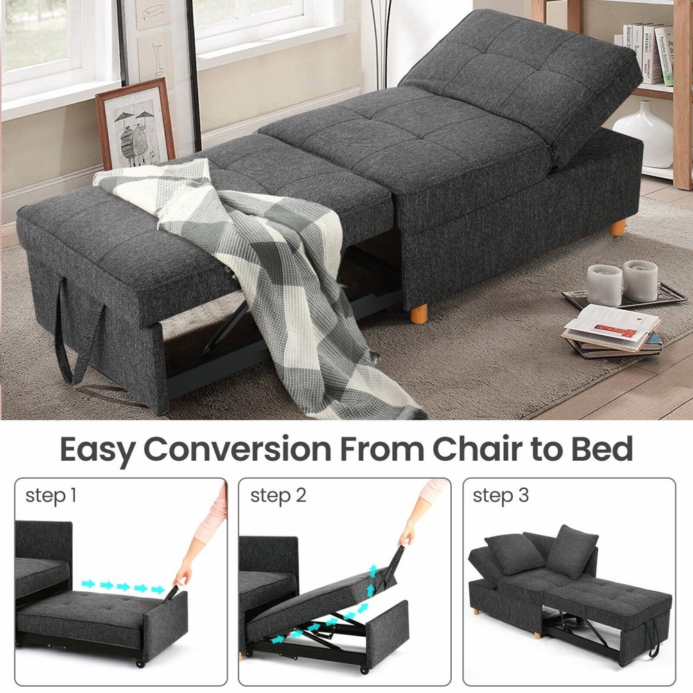 4 in 1 Folding Ottoman Sofa Bed, Convertible Chair Multi-Function Sleeper Sofa🏡