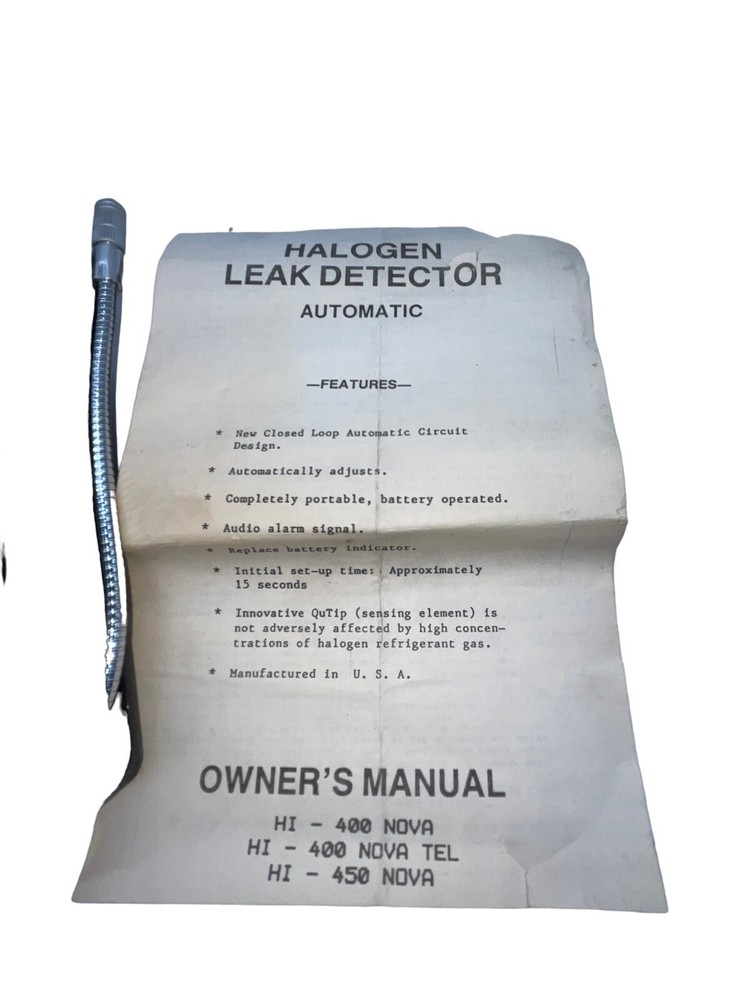 NOVA Halogen Leak Detector hitech instruments HI-400