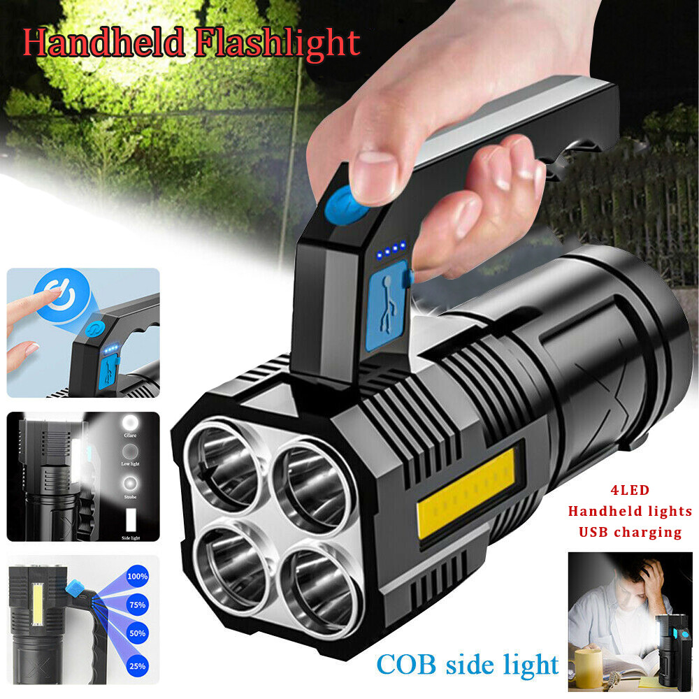 Rechargeable LED Flashlight, 990000LM, 4-Mode Handheld Torch with USB Charging