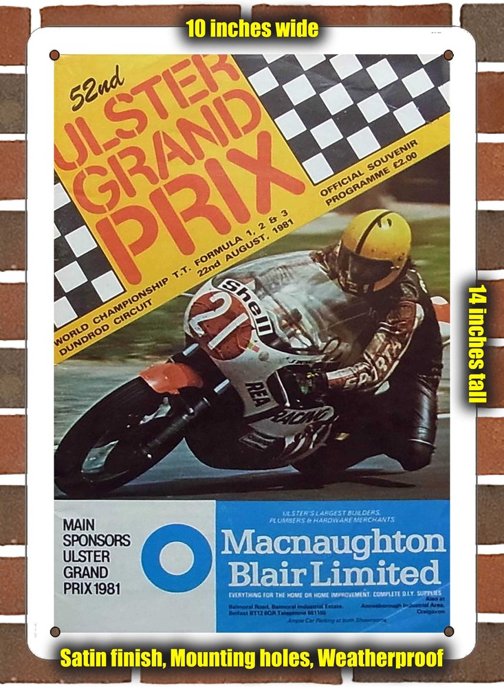 Metal Sign - 1981 Dundrod Circuit Racing Program - 10x14 inches