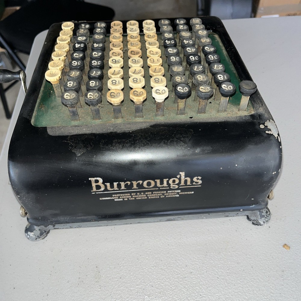 VINTAGE ANTIQUE BURROUGHS ADDING MACHINE CALCULATOR