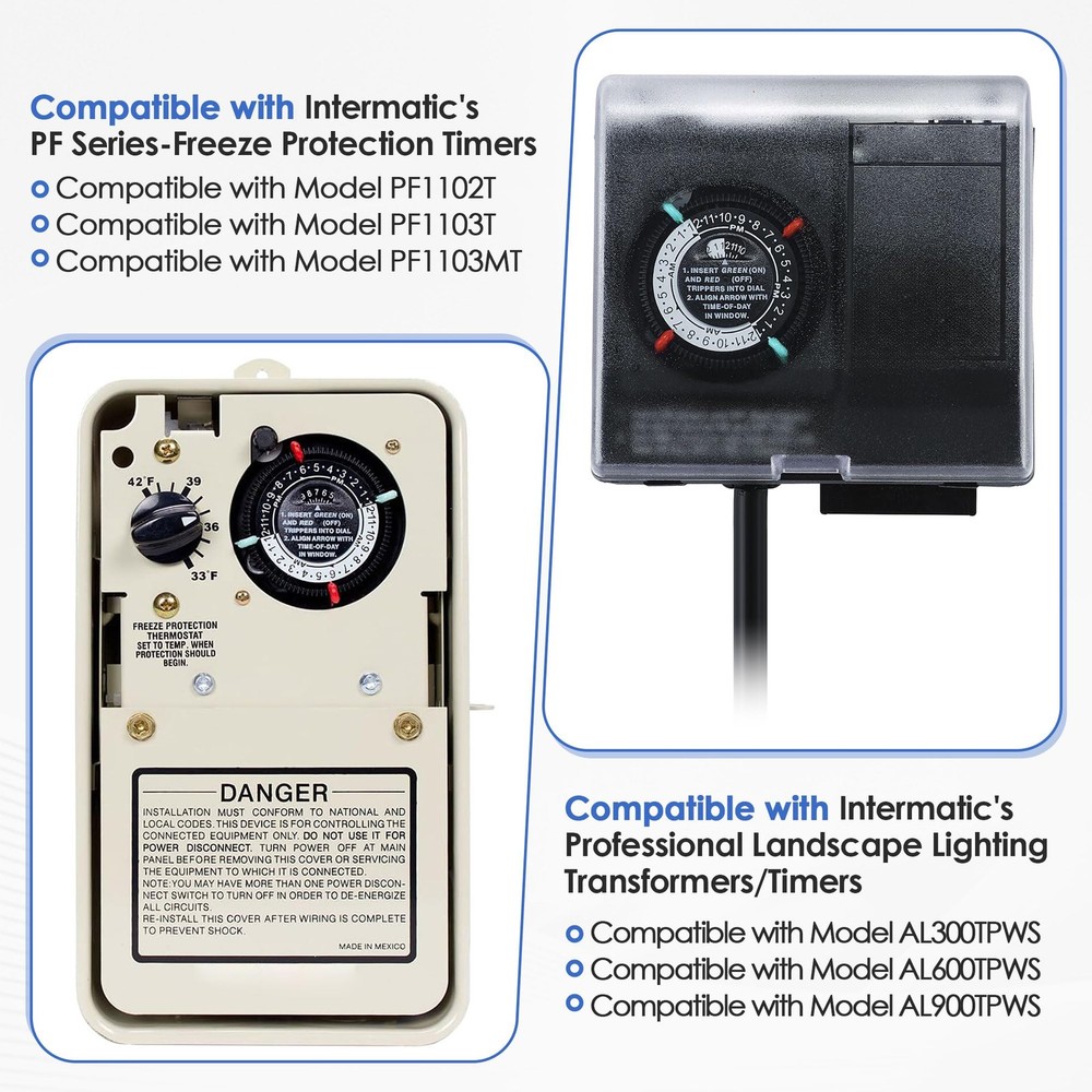 Dreyoo Cycle Timer Clock ON/OFF Plastic Switch Trippers Compatible with...