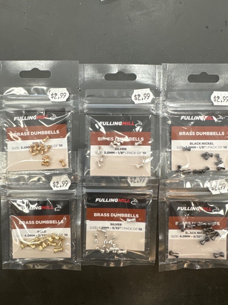 Fulling Mill Brass Dumbbells Color & Size Variations