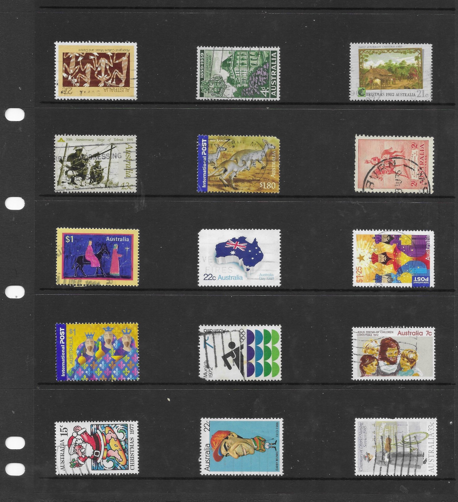 Australia 15 sheets used stamps (sheets not included)