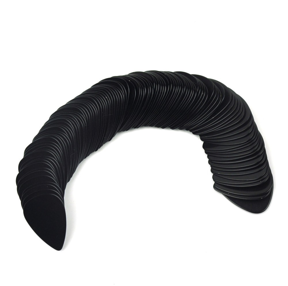 100pcs Medium 0.71mm 351 Shape Guitar Picks Plectrums Celluloid Solid Black