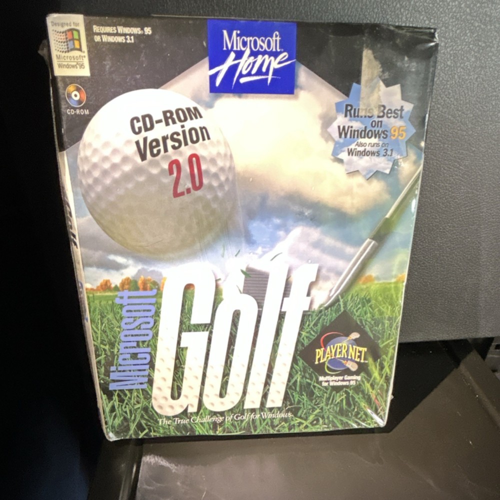 SEALED Microsoft Golf Version 2.0 CD-ROM Golf Simulation for Windows 95/3.1