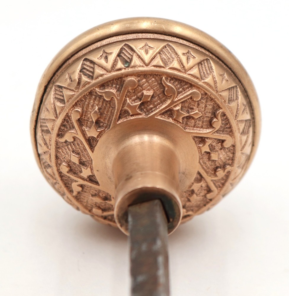 Pair of 1890s Reading Polished Bronze Windsor Door Knobs