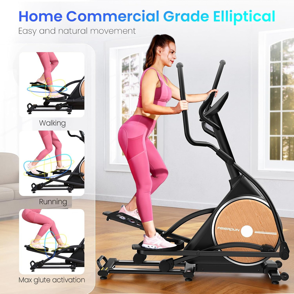 Elliptical Machine, Cross Trainer for Home Use with Hyper-Quiet Electromagnetic