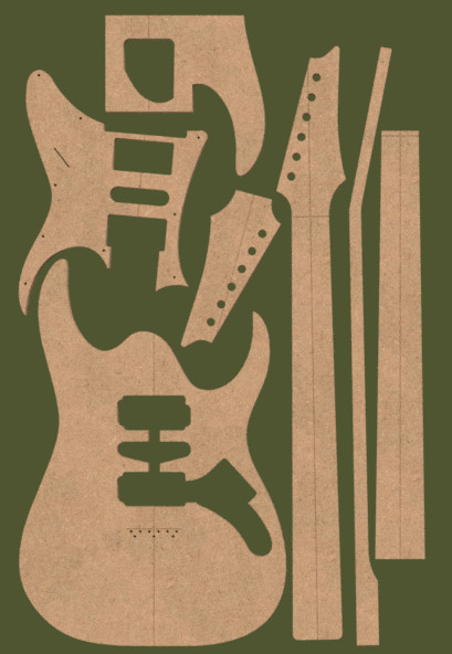 Ibanez RG 6 String Hardtail Full Template Set 0.50" MDF