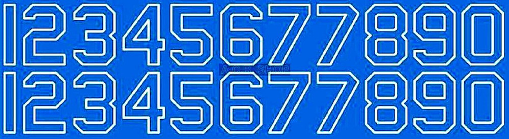 Start Numbers White 25mm 1:18 Decal Decals