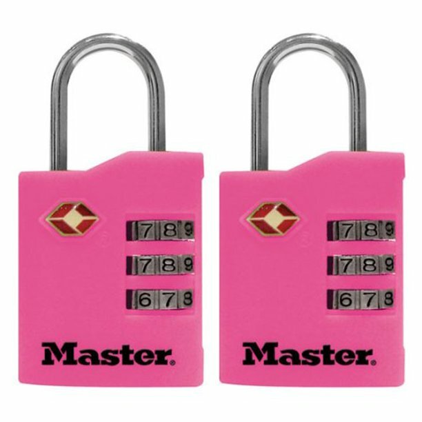 Luggage locks suitcase baggage masterlock set own combination TSA accepted PINK
