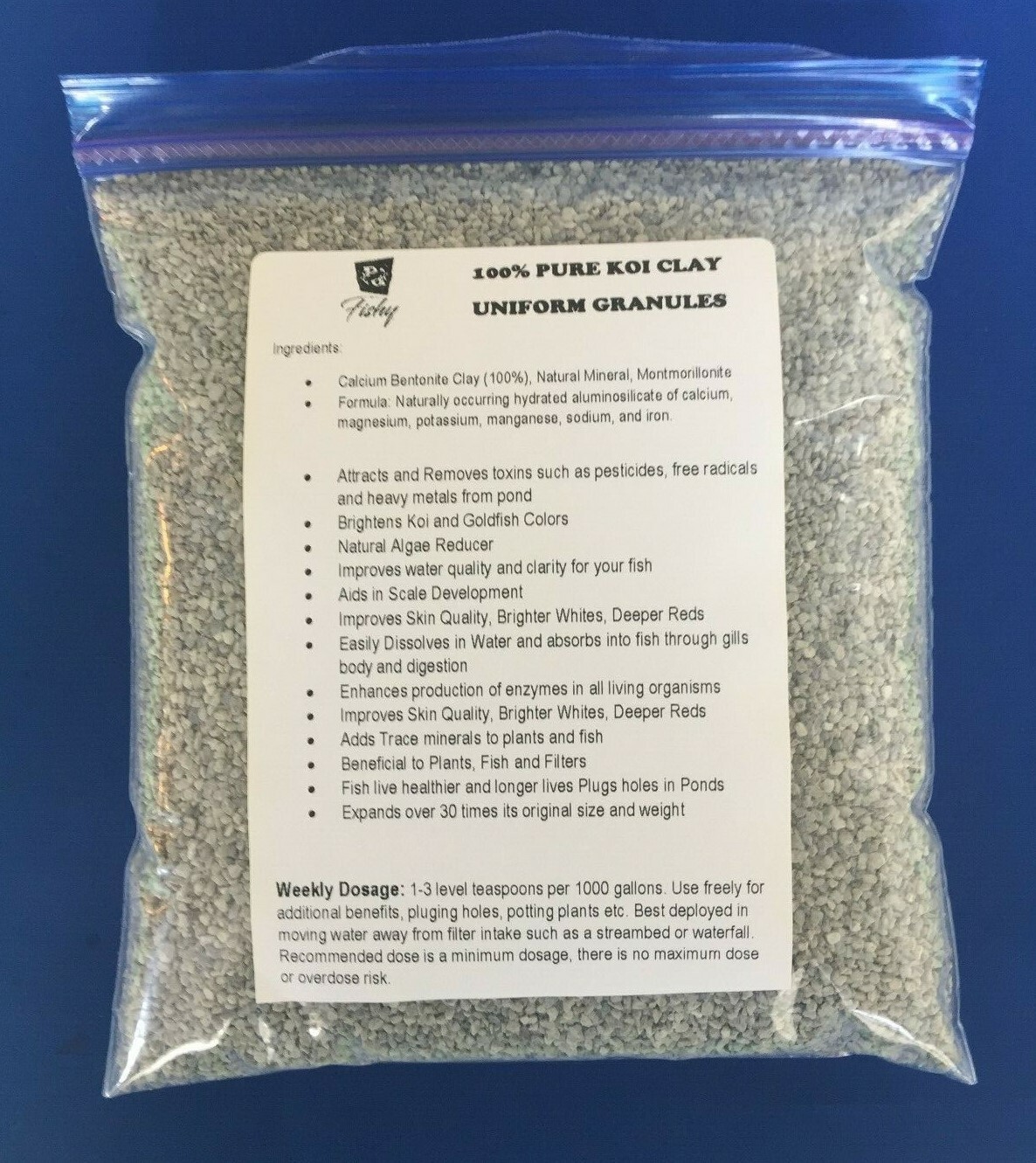 100% Pure KOI CLAY CALCIUM BENTONITE for KOI and GOLDFISH Ponds BULK PRICE SAVE!