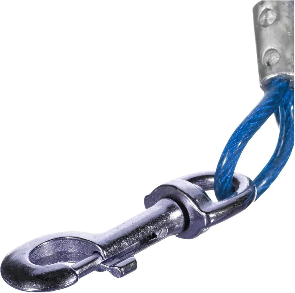 12ft Pet Coiled Tie Out Cable - Quick Retractable Design, Tangle-Free Use
