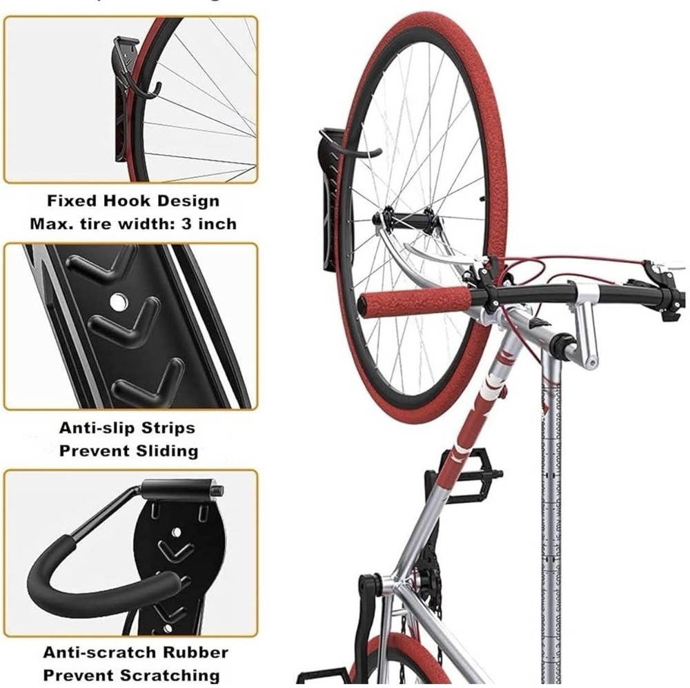 2 Pack Bike Rack for Garage Wall Mount
