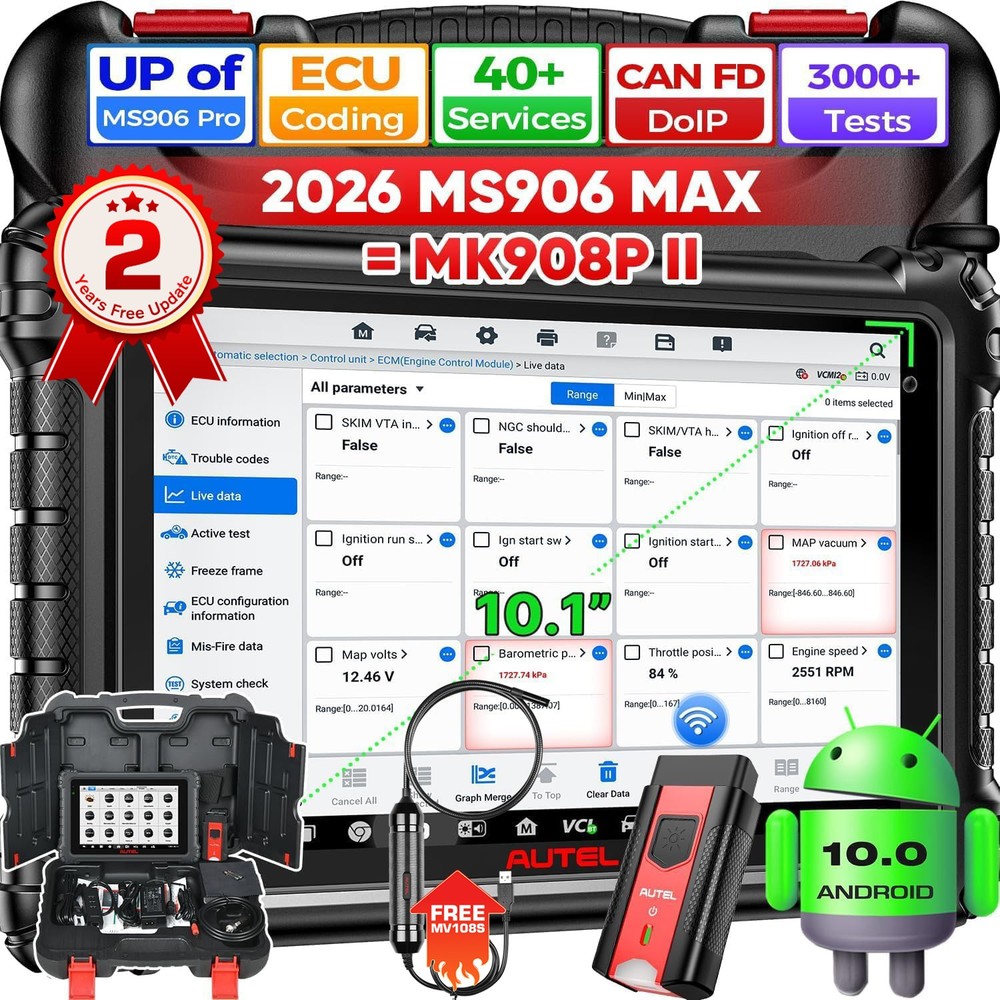 Autel MaxiSys MS906 MAX Up MK908 Pro Scanner Bidirectional Diagnostic ECU Coding