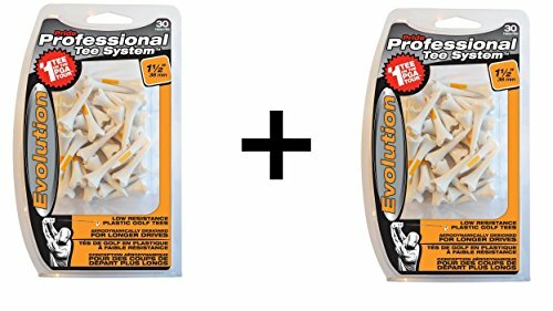 Pride Professional Tee System,Evolution Plastic 30 Golf Tees, 1 1/2" (2-Pack)