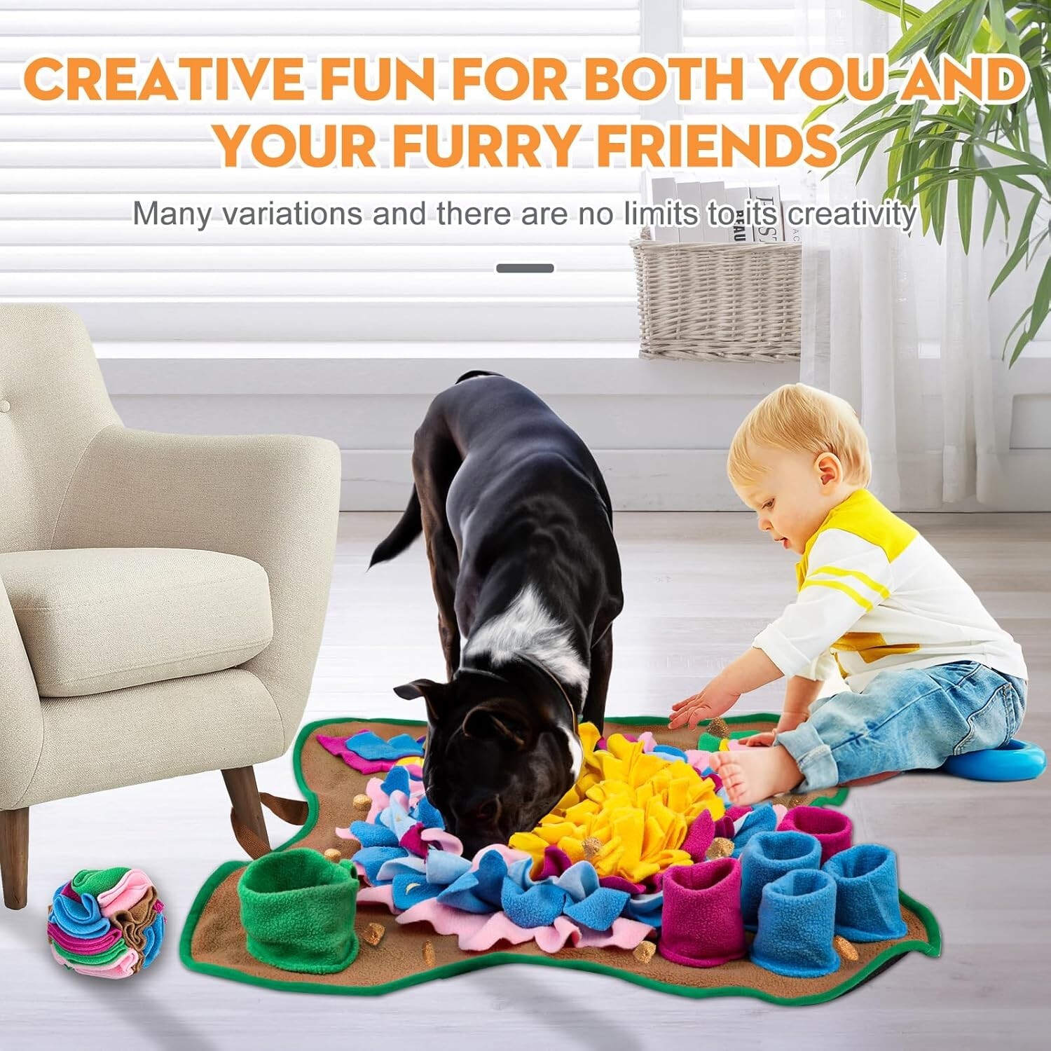 Pet Snuffle Mat for Dogs Sniffle Interactive Treat Game for Boredom Anxiety