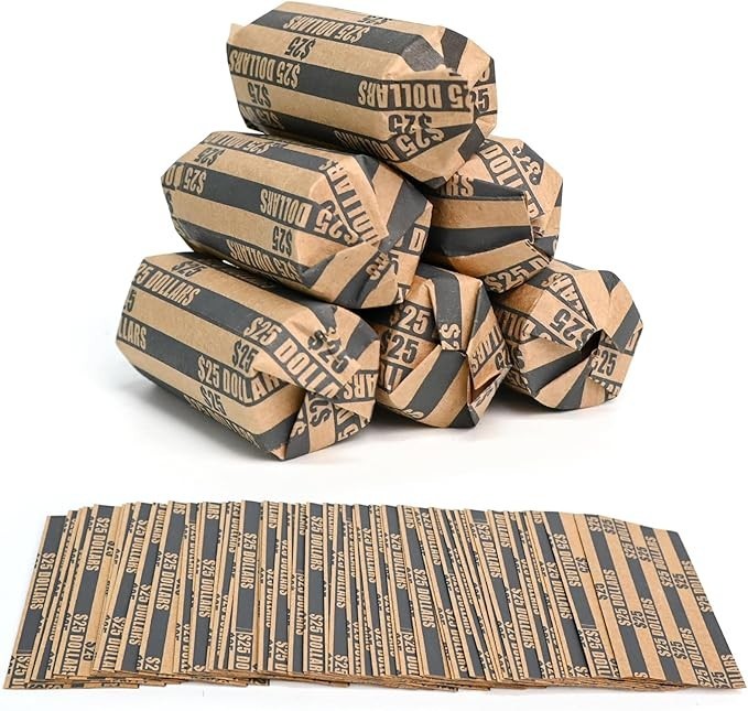 20x Dollar Coin Wrappers Dollars Only Flat Dollar Rolls