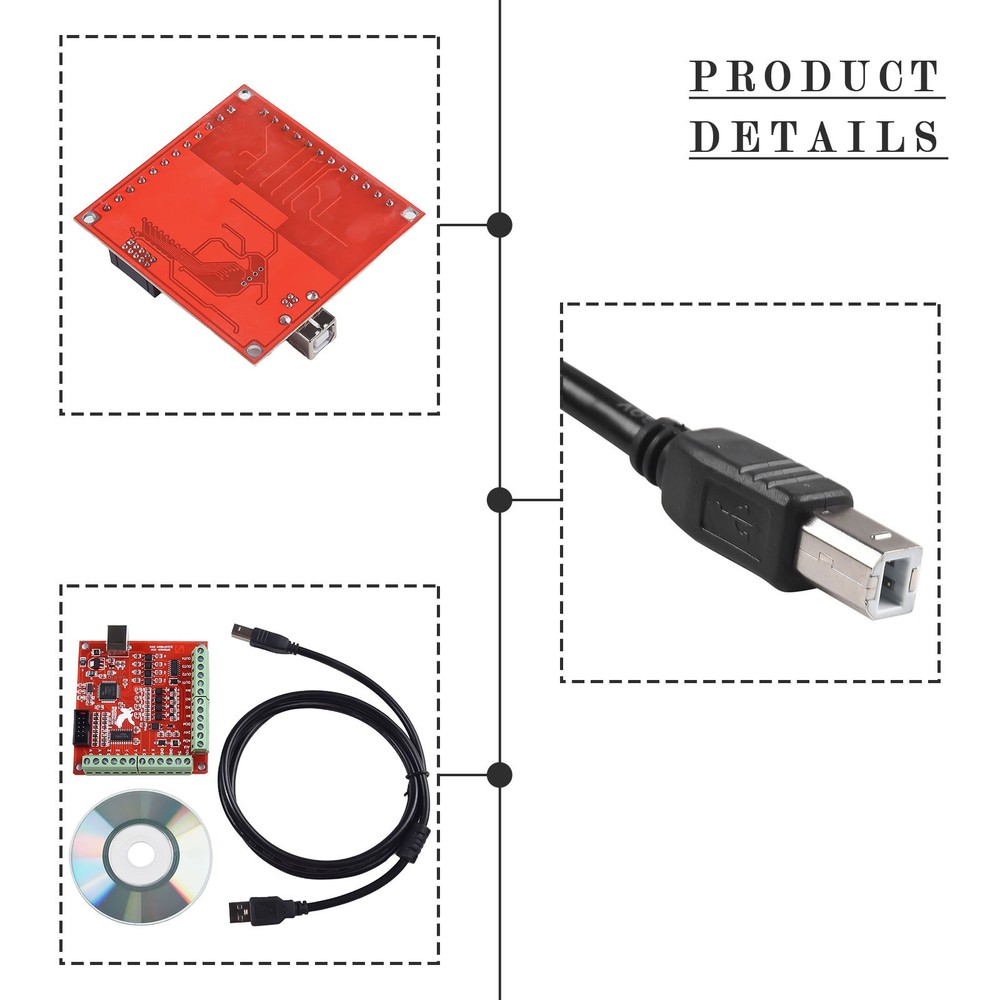 USB-MACH3 100Khz Breakout-Board 4 Axis Interface For CNC Motion Controller