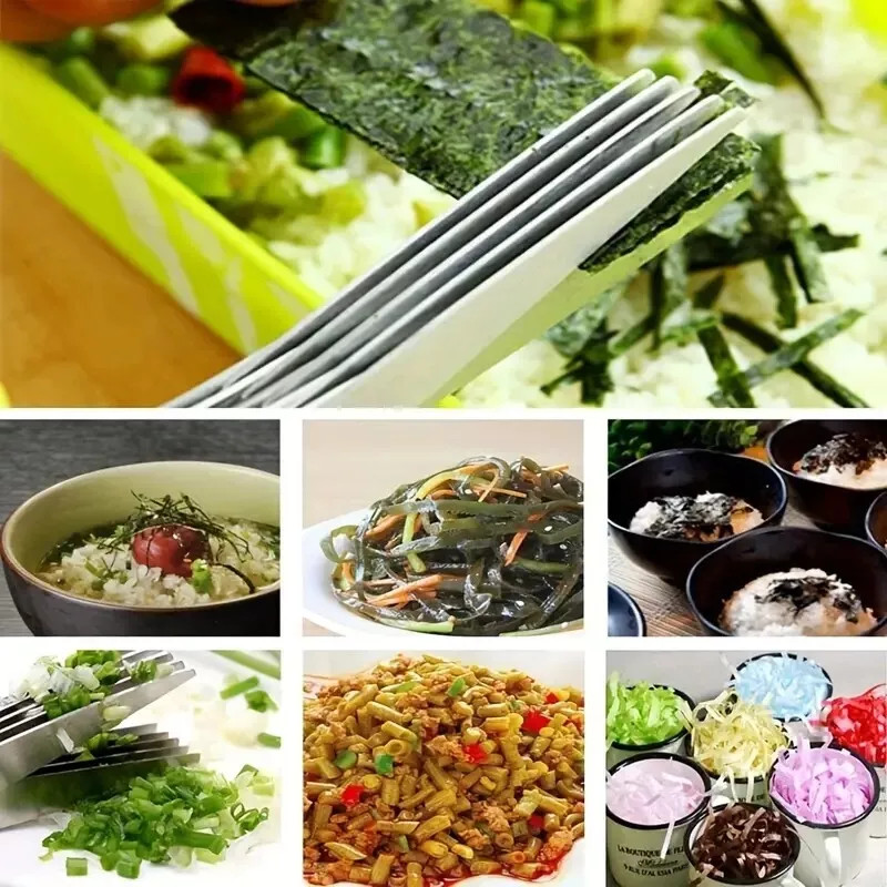 2Pack Herb Cutter Scissors 5 Blade Scissors Kitchen Multipurpose Cutting Shears