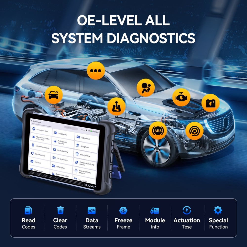 AI MUCAR 892BT TKEY101 TPMS Programming Car Diagnostic Tool KEY Coding LifeFree