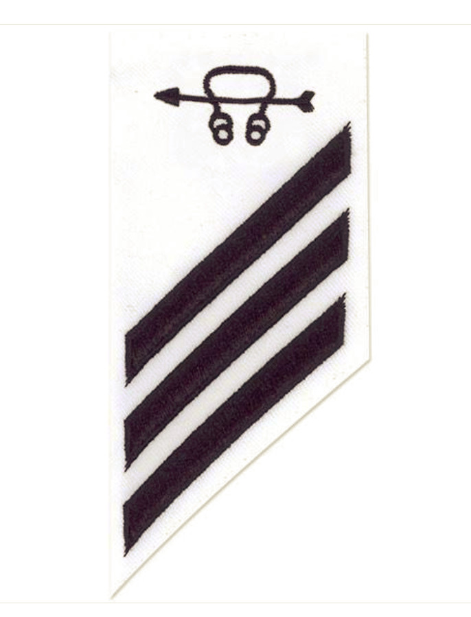 Vanguard NAVY E-3 COMBO RATE: SONAR TECHNICIAN ON WHITE DRESS UNIFORM