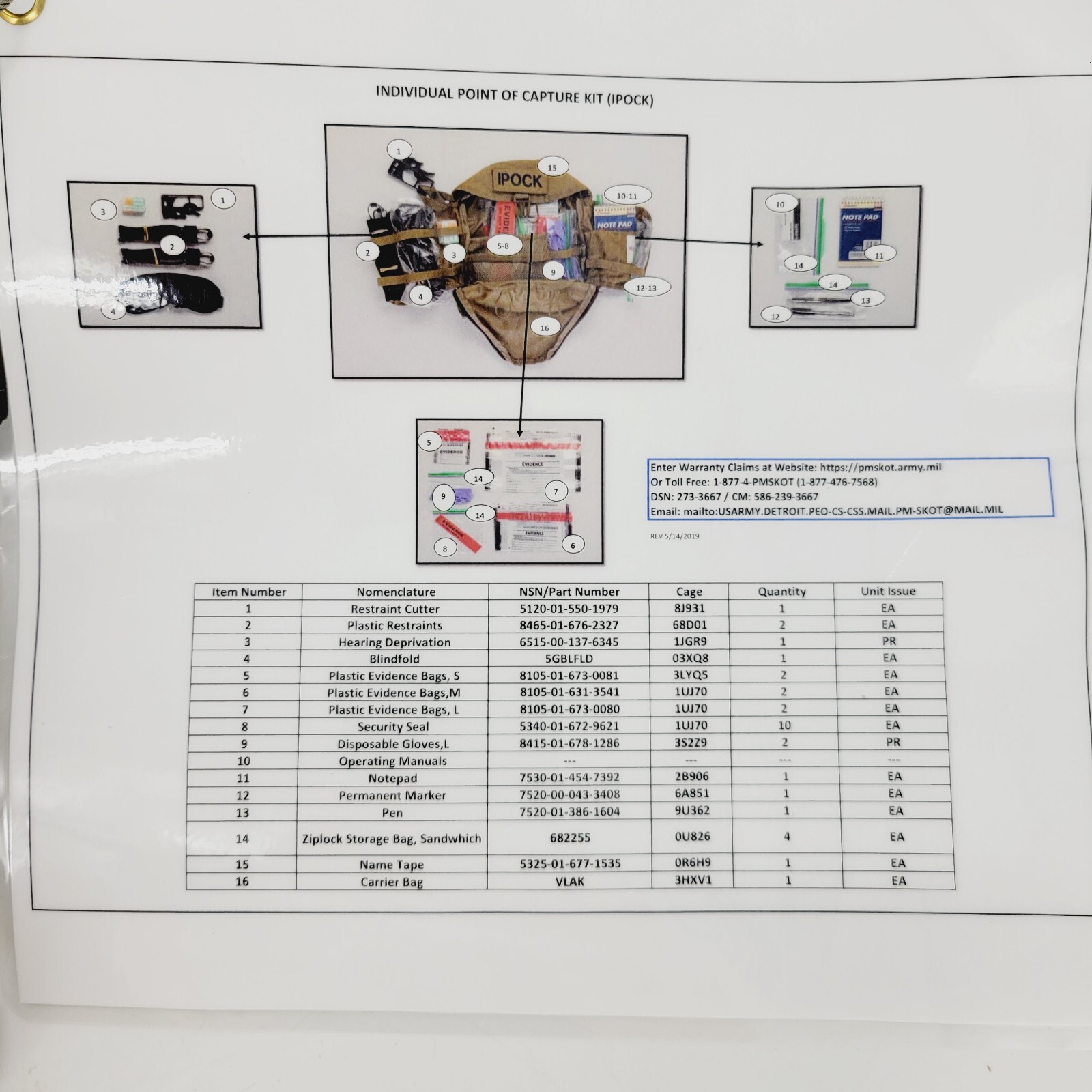 Mystery Ranch IPOCK Individual Point Capture Kit Coyote VLAK Evidence Collection