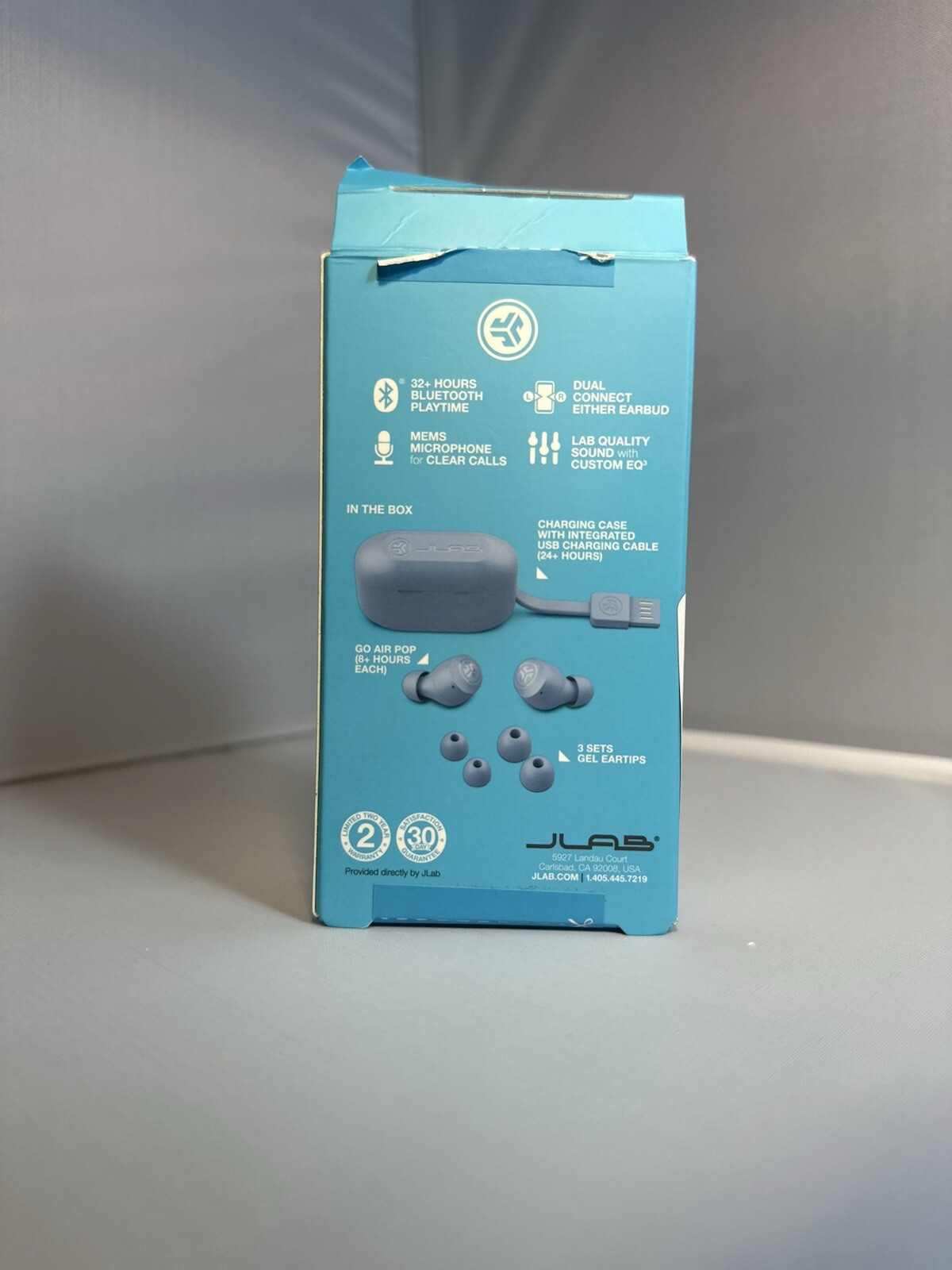 JLab Go Air POP True Wireless Bluetooth Earbuds, iOS, Android, Headphone SLATE