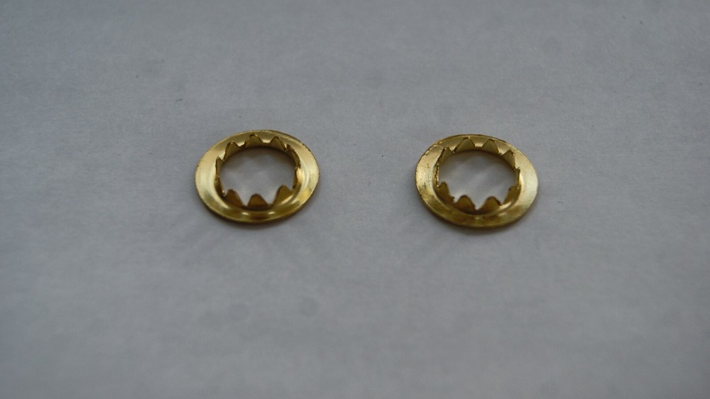 TWO SOLID BRASS GROMMETS 3/4 NEW CLOCK PARTS
