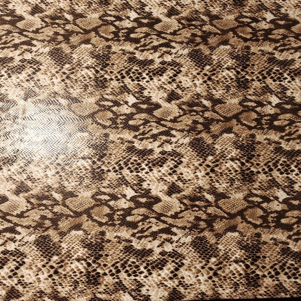 GLOSSY SCALES BROWN TAN SNAKE PYTHON STRETCH SPANDEX FABRIC 58" BY THE YARD