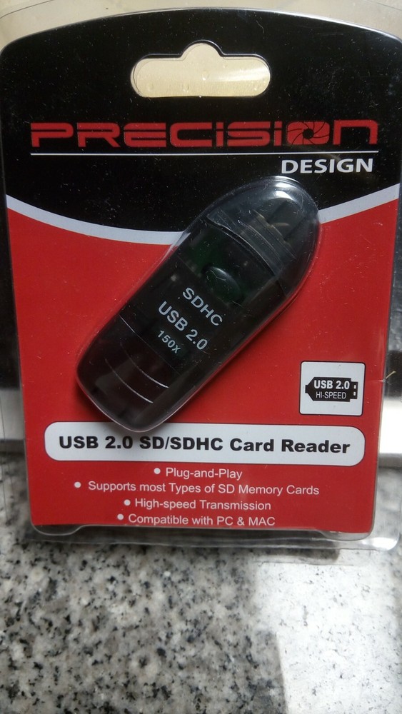 Precision Design USB 2.0 SD/SDHC Card Reader, New, Free Shipping.