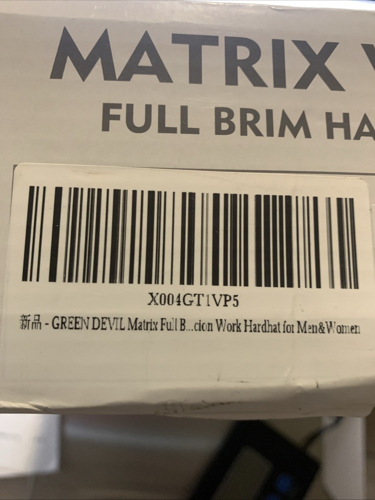 GREEN DEVIL Matrix Full Brim Hard Hat with Headlight Vented Construction Safe...