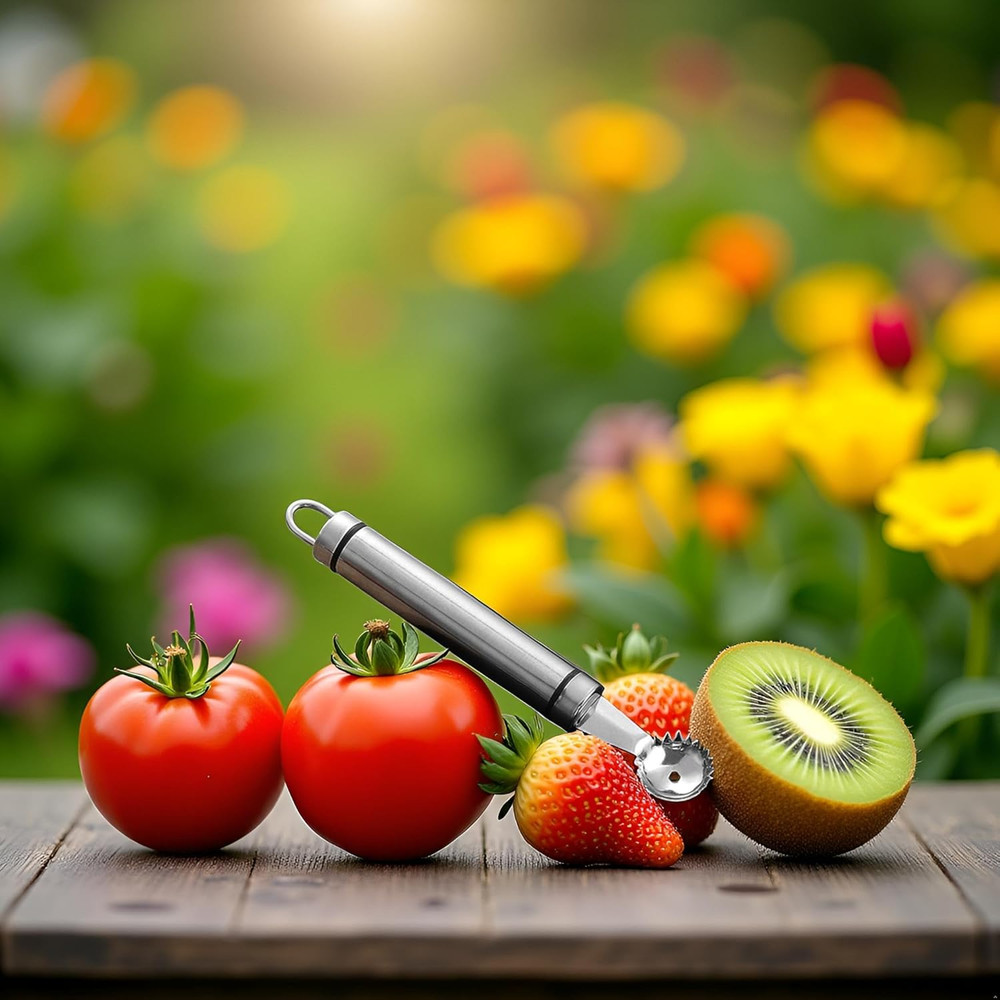 Stainless Steel Strawberry Huller and Tomato Stem Corer Tool Multi-Function Stai