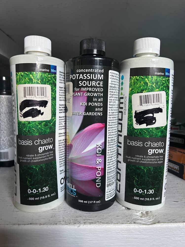 3-pack 500ML CONTINUUM BASIS CHAETO GROW Micro Algae Aquarium Supplement exp2025