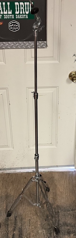 Straight Drum Cymbal Stand Double Braced Chrome Adjustable Height Pls Read
