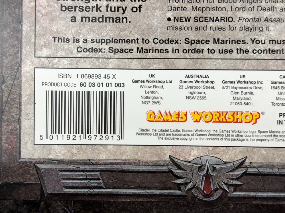 Games Workshop Warhammer 40K Codex Blood Angels + Eldar Paperback Books