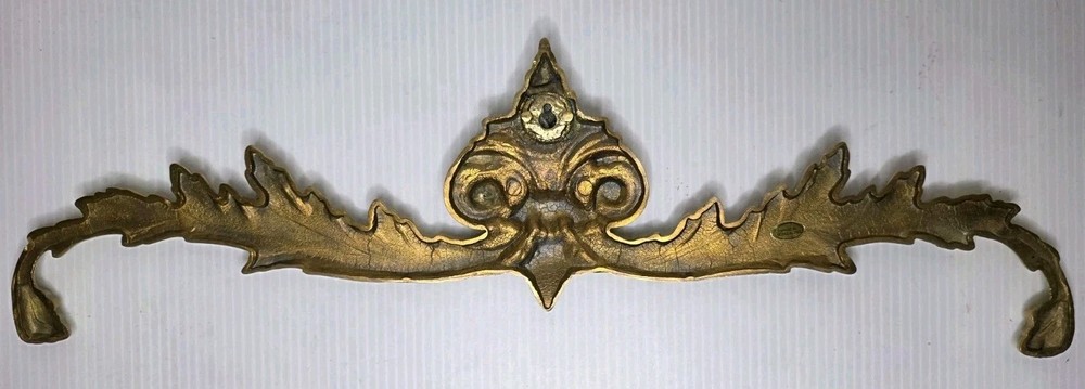 Solid Brass Victorian Scroll Wall Accent 2 Two Open Pediment Decorations NEW