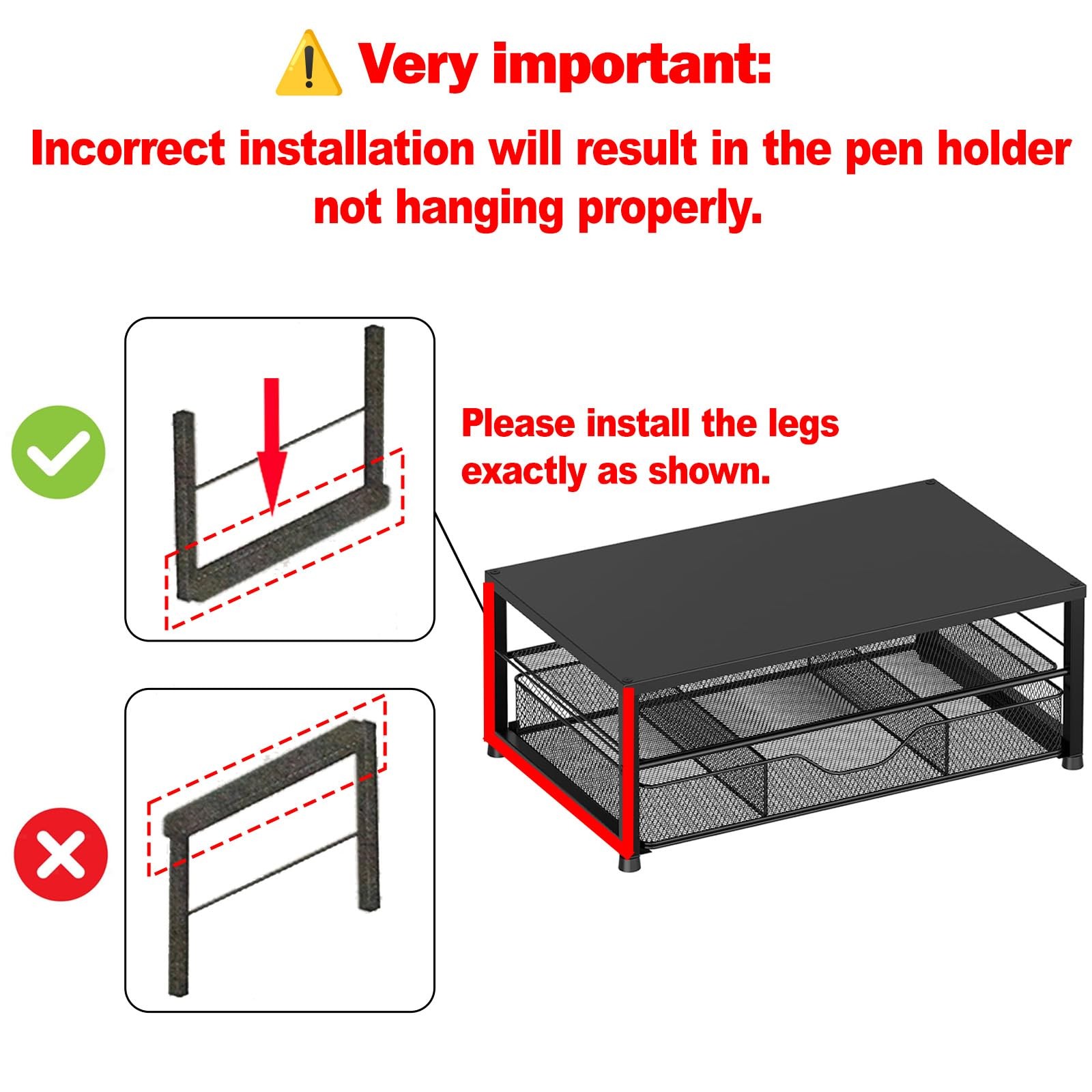 OPNICE Desk Organizer and Accessories, 2-Tier Computer Monitor Black 1-Pack