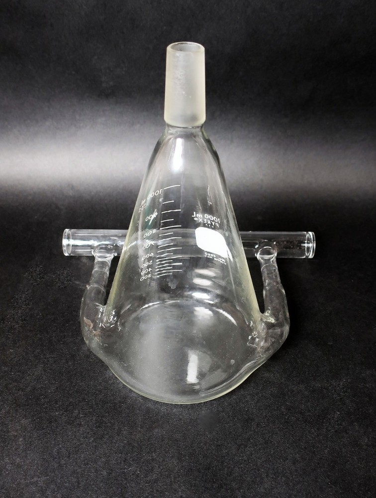 Pyrex 1000ml No 4980 Erlenmeyer Flask Beaker Custom w/ Manifold?