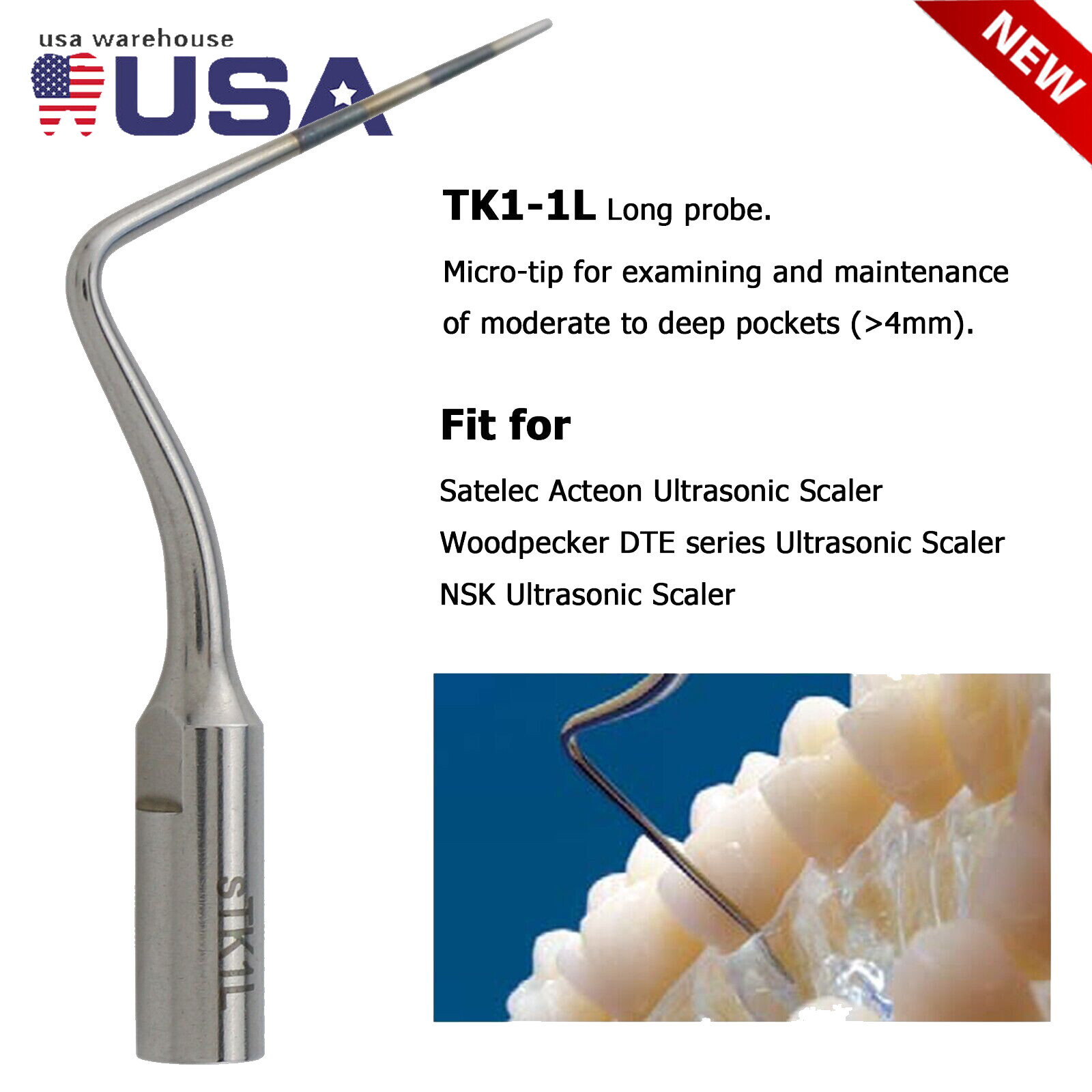 Fit Satelec ACTEON Newtron Handpiece Tips Dental Ultrasonic Piezo Scaler Scaling