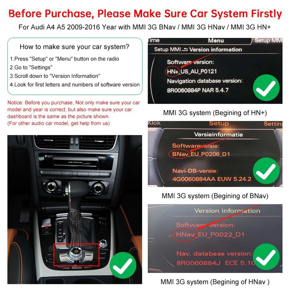 Wireless CarPlay Android Auto Module Unit Decoder Box Fits for Audi A4 A5 S5 Q5