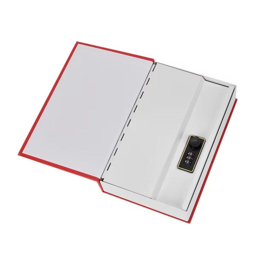 Red Dictionary Diversion Secret Hidden Security Book Safe with Combination Lock