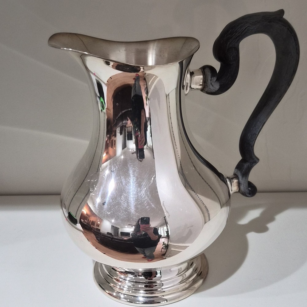 Gorham Silverplate Pitcher YC-487 Silver-Plated with Black Handle