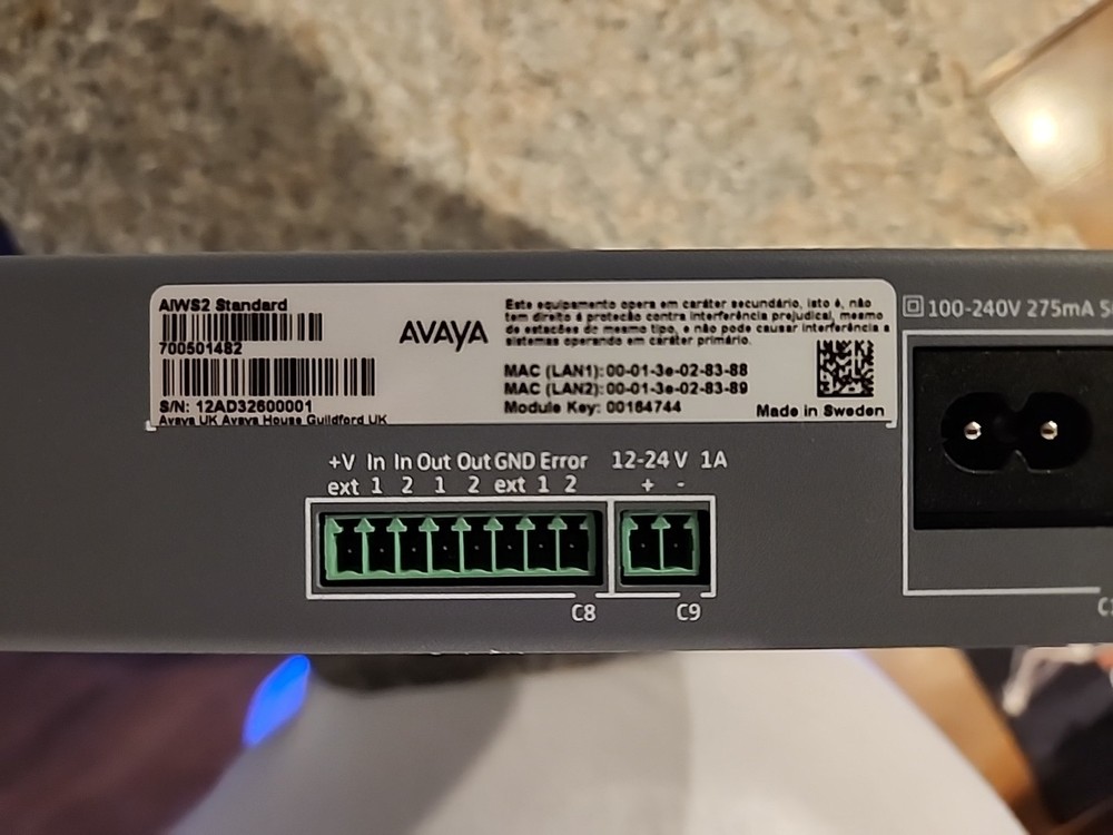 AVAYA AIWS2 BASIC IN-BUILT WIRELESS SERVER 700501482