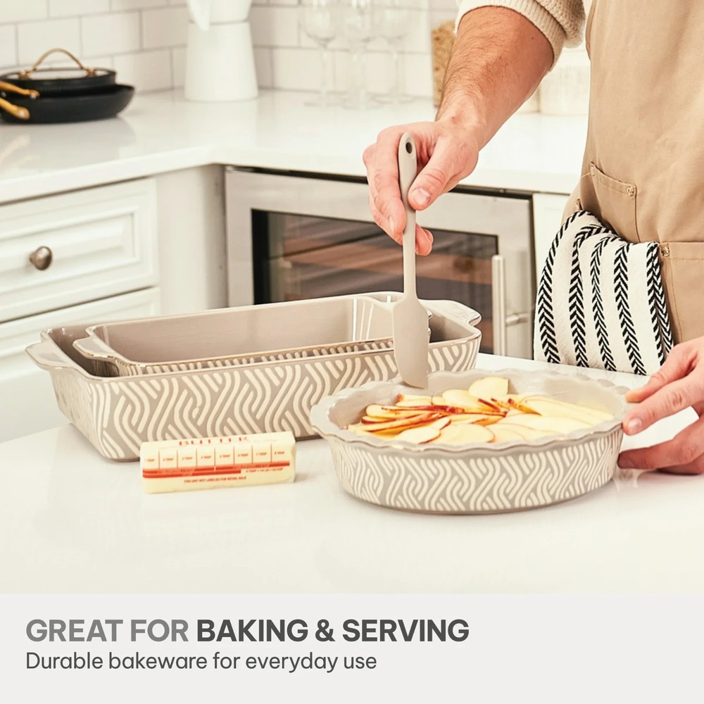 10-Piece Ceramic Bakeware Set, with Spatulas & Whisk, Madison
