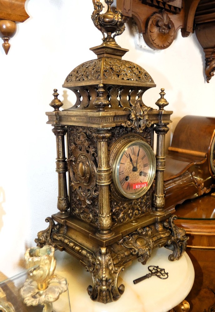 Lenzkirch 63193 Heavy Solid Bronze Mantel Clock 54cm 10kg