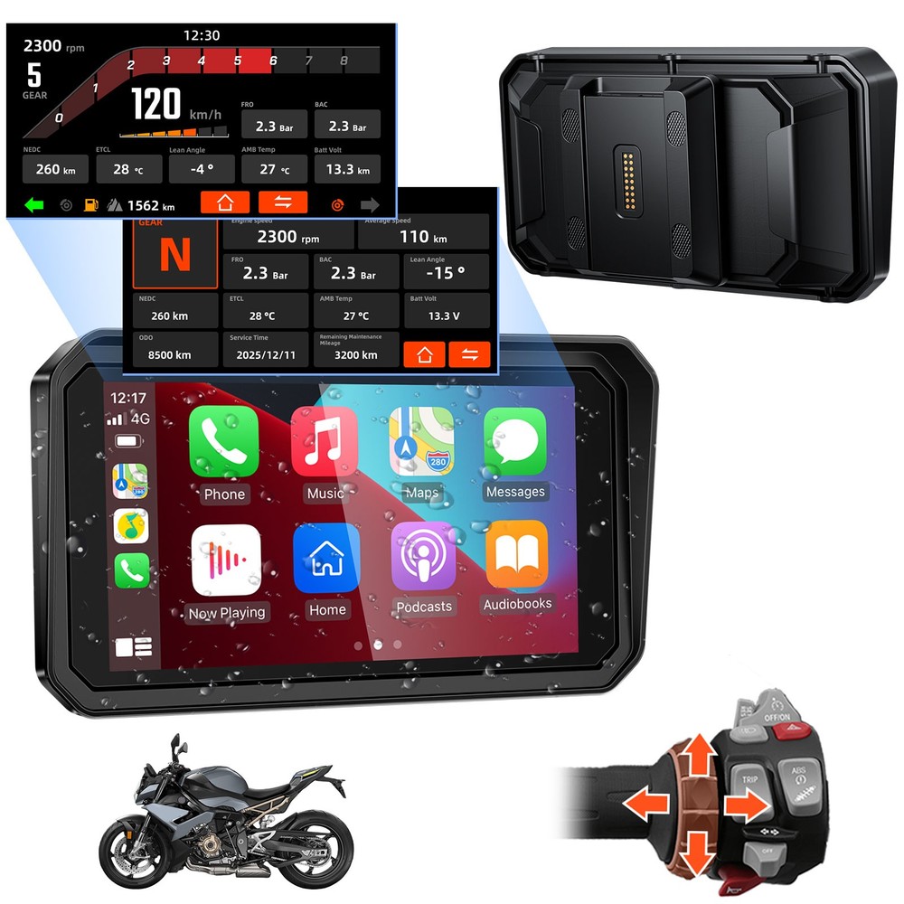 6" Waterproof GPS Navigation Screenfor BMW, Data Reading, Native Wonder
