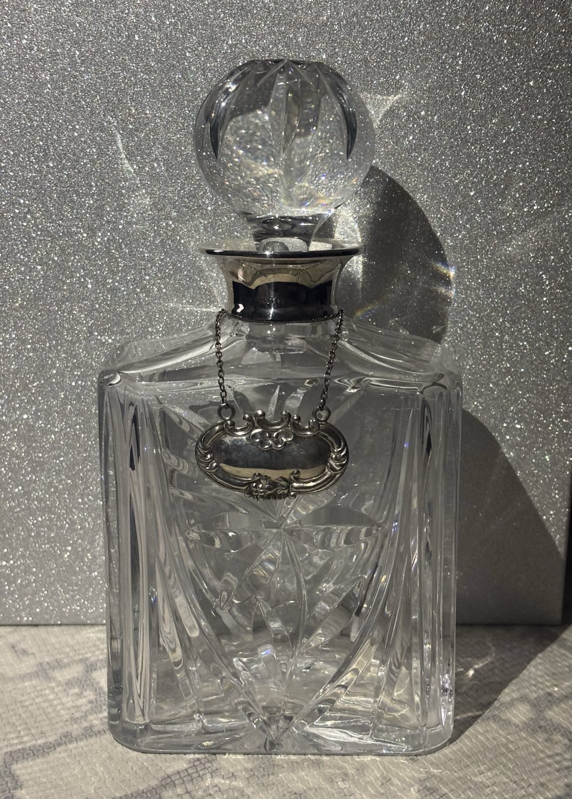 R&D, Sterling And Crystal Decanter By Robert’s&Dore From The Mid 20th Century ￼