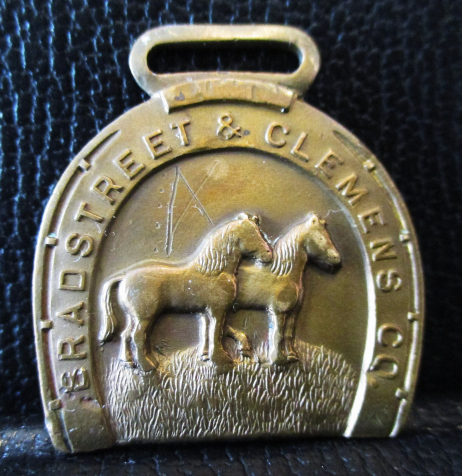 1914 Bradstreet & Clemens Company Grand Island NE Horse Pocket Watch Fob Vintage